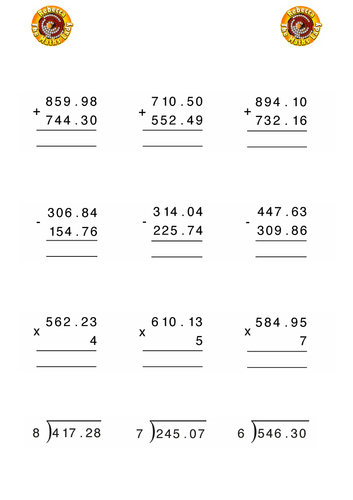 Calculating with decimal number