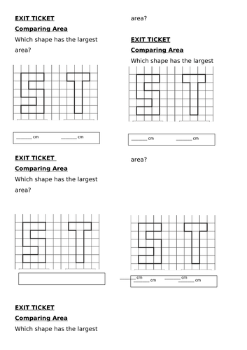 Area Year 4 - Exit Tickets