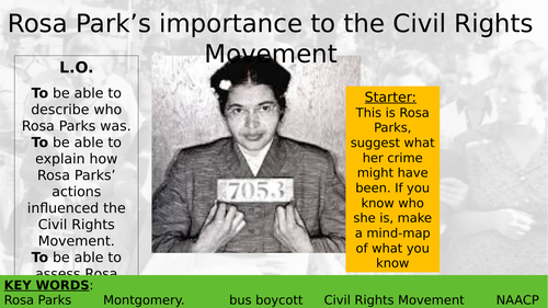 Rosa Parks. Part of a Black Lives Matter & Civil Rights SOW
