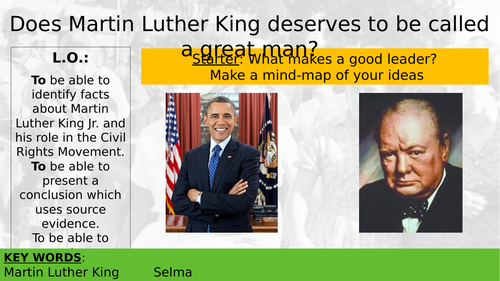 Martin Luther King. Part of a Black Lives Matter & Civil Rights SOW