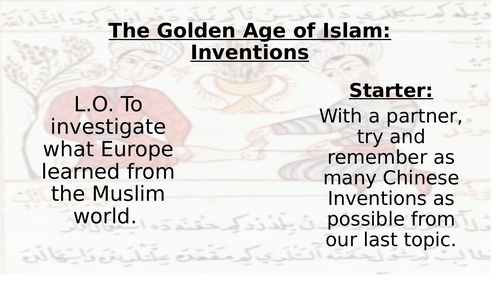 Islam in the Medieval Ages: Inventions