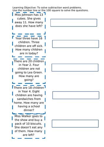 Subtraction word problems
