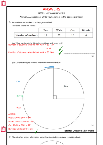 GCSE µ-Assessment 3: Fraction Arithmetic, Representing Data, Averages & Range (Edexcel Foundation)