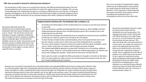 The Handmaid's Tale: Atwood's Intentions Analysis
