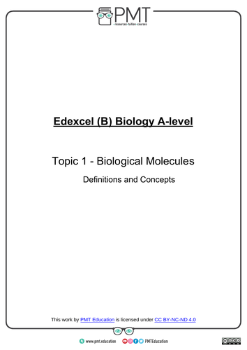 Edexcel A-level Biology (B) Definitions