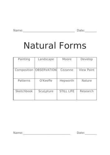 Natural Forms Starters