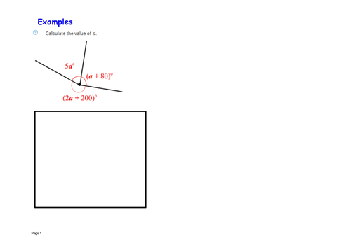 Forming and solving angles about a point