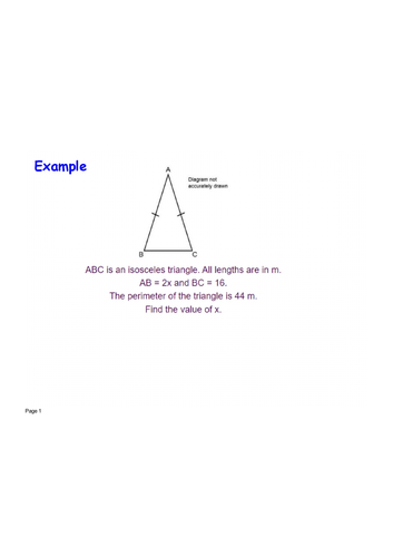 perimeter of a isosceles triangle