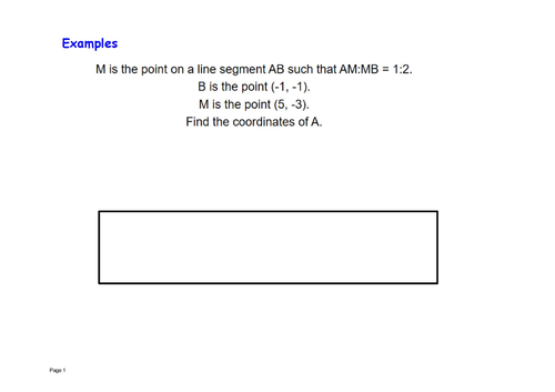 Straight line midpoint and ratio