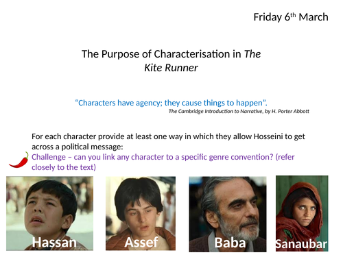 The Kite Runner - Characters PSPW AQA A-level Lit B