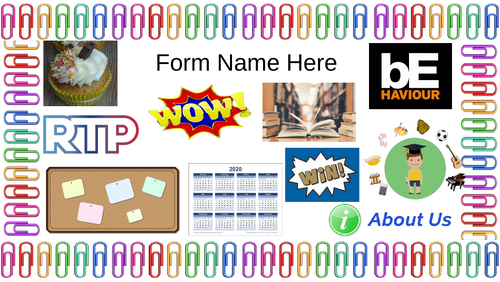 Virtual tutor board and activity powerpoint for use during tutor time