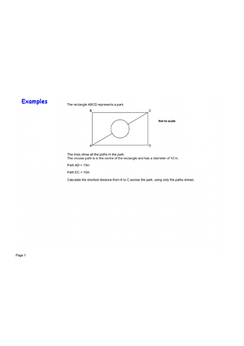 Pythagoras and circumference exam question