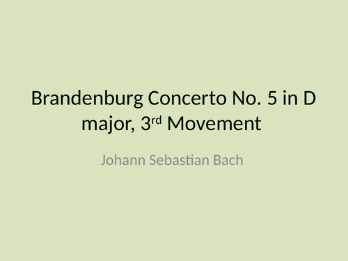Brandenburg Concerto Powerpoint Music GCSE Edexcel