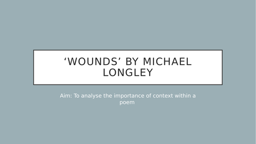 Context in Wounds by Michael Longley