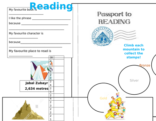 Reading Passport -and stamps 30 day challenge