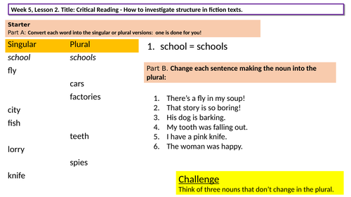 4 Narrative Writing Lessons - Y8