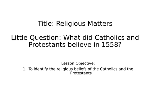 AQA  GCSE - The Elizabethans - Religious Matters - What religious threats did Elizabeth face?