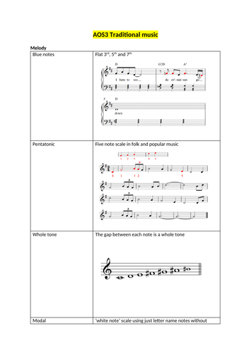 AQA GCSE Music (9-1) AO3 Traditional Music Revision Notes