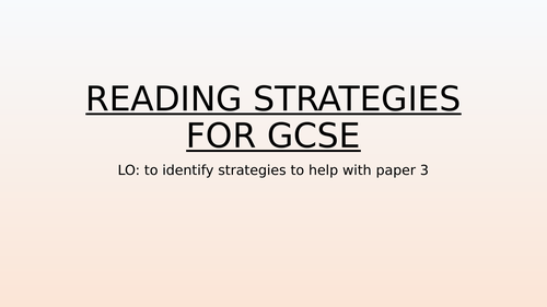 Edexcel Paper 3 tips for reading