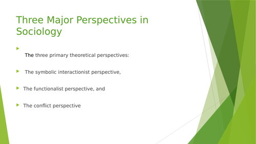 Theories used in interpretations in Sociology