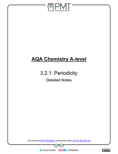 AQA A-level Chemistry Detailed Notes