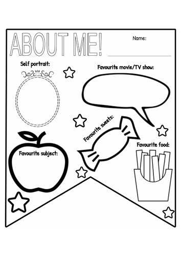 About Me Banner- bunting
