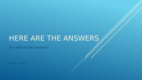 What Is The Question? Creative iMedia - R081 - LO2