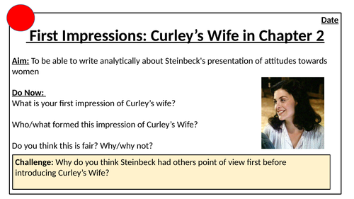 First Impressions of Curley's Wife in Of Mice and Men