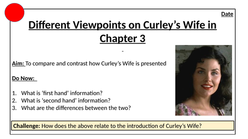 Different Viewpoints of Curley's Wife in Chapter 3
