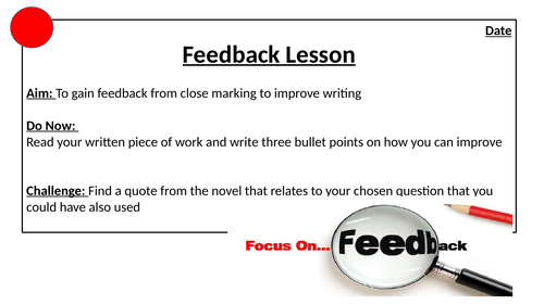 Of Mice and Men Close Marking Feedback Lesson