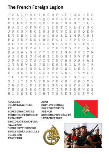 The French Foreign Legion Word Search