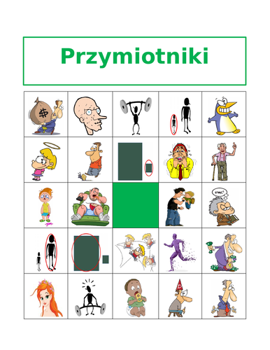 Przymiotniki (Adjectives in Polish) Bingo