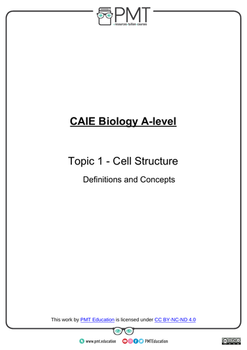 CAIE A-level Biology Definitions