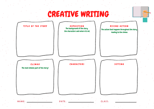 creative writing book template