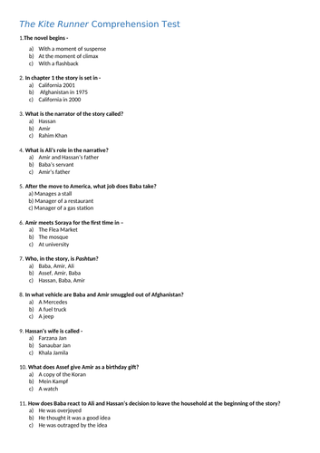 Kite runner analysis essay image