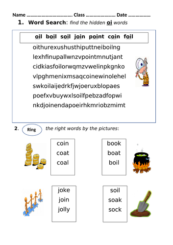 Oi Worksheet Mrs Pryce S Funny Phonics Teaching Resources