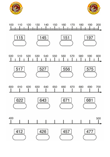 Rounding to the nearest 10 (number line)