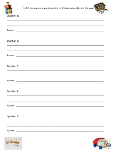 Questionnaire for Toys in the Past Topic