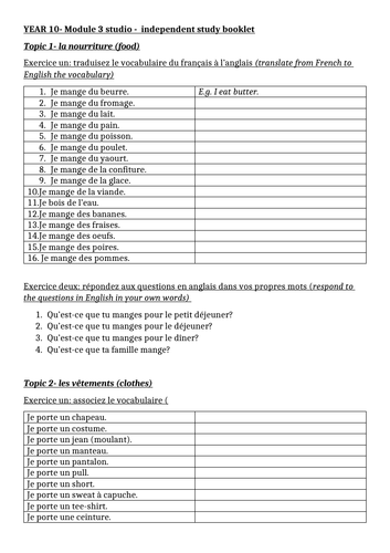 Module 3 Studio independent study booklet