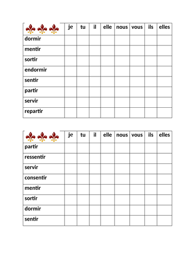 Partir French Verbs Connect 4 Game