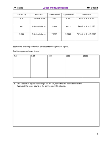 Upper bound and lower bound - IGCSE year 10 & year 11 Maths