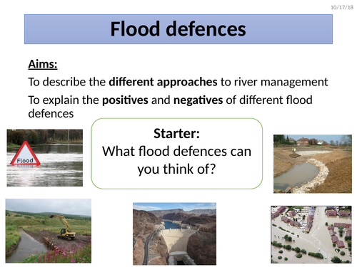 River flood defences - hard and soft engineering (KS4 Physical Landscapes in the UK)