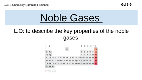 Edexcel Noble Gases Gd 5-9