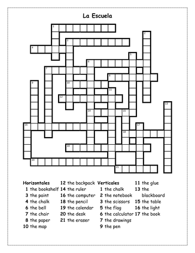 Escuela (School in Spanish) Puzzles