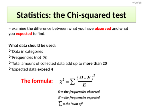 Chi Squared A Level Geography Statistics