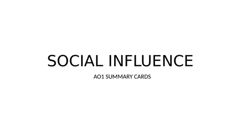 AQA A Level Psychology - social influence notes