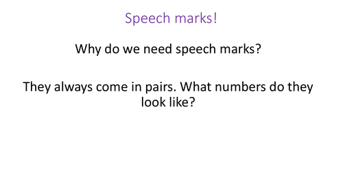 Speech Marks Year 2/3