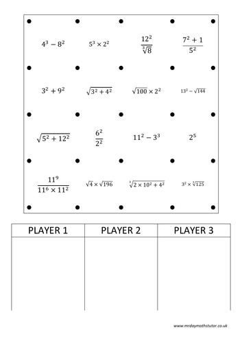 Square & Cube Numbers Collection