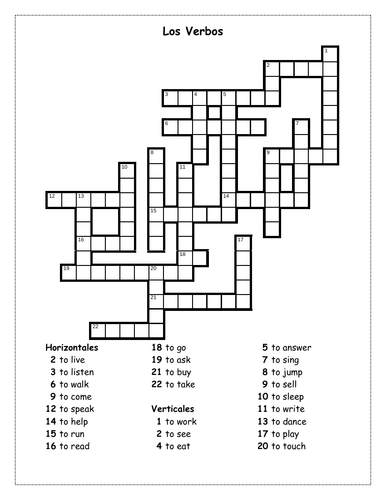 Verbos Spanish Verbs Puzzles