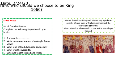Contenders for the throne 1066